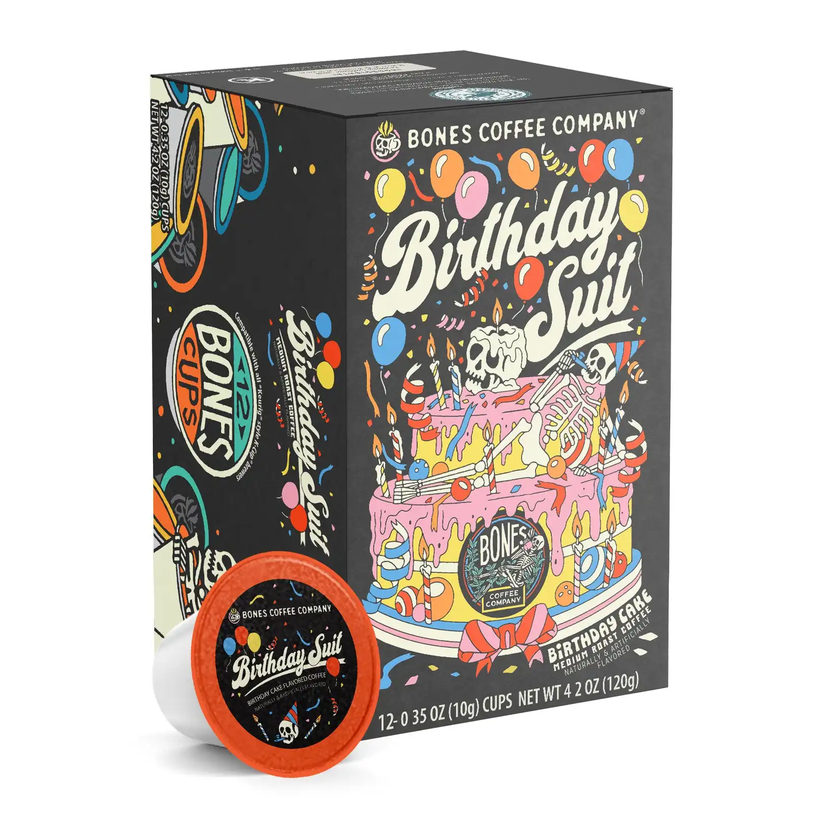 Birthday Suit Bones Cups - 12 Count