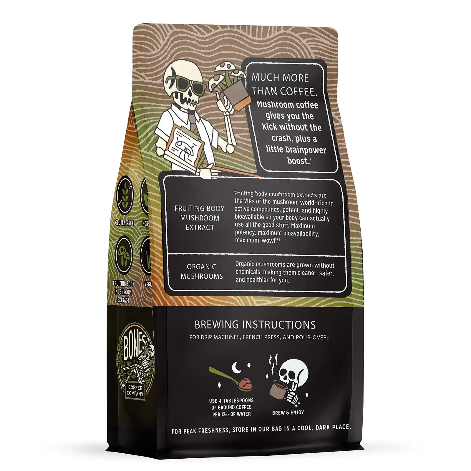 Alternative view of Better Brain Mushroom Coffee Dark Roast - 10oz