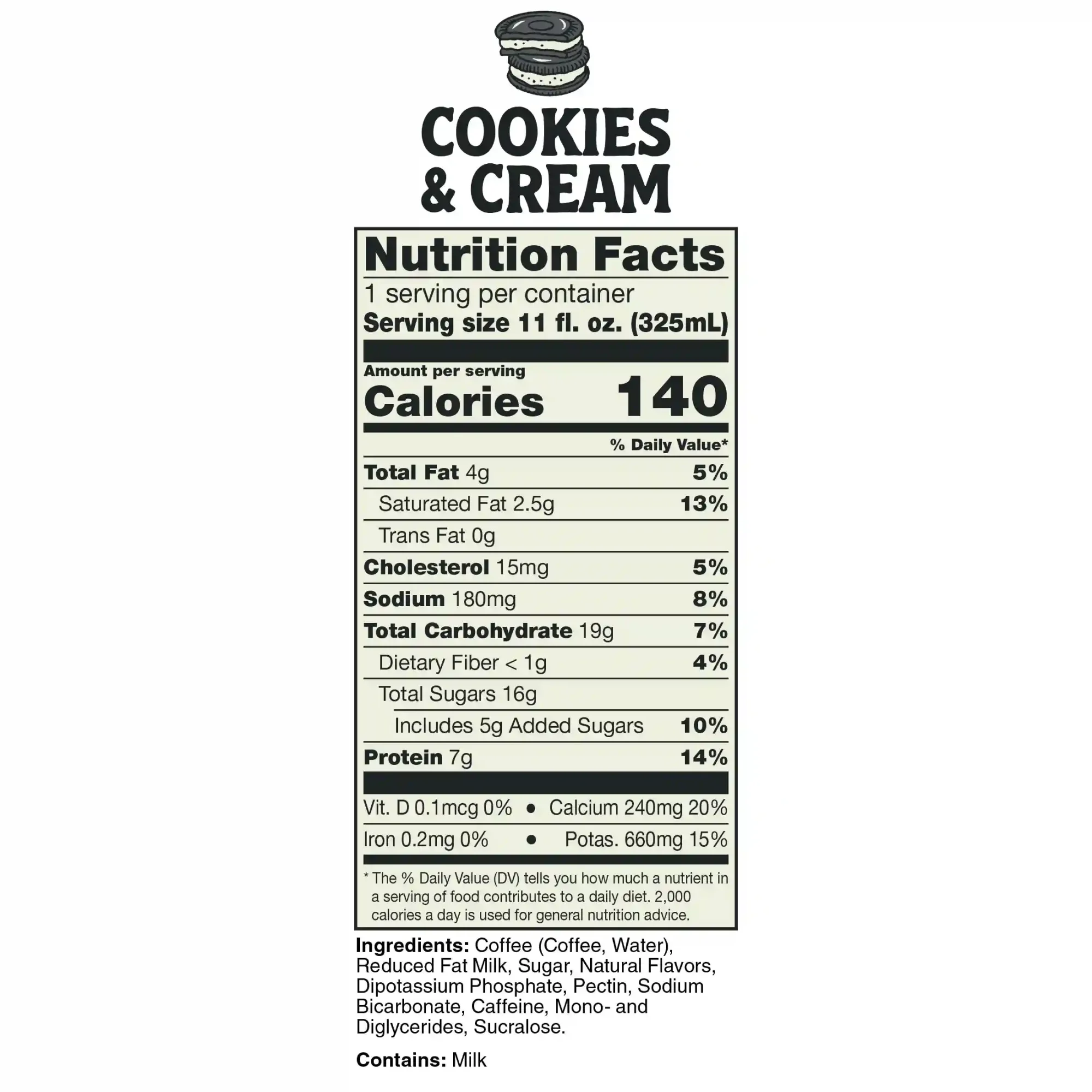 Alternative view of Cookies & Cream Latte | 12-Pack