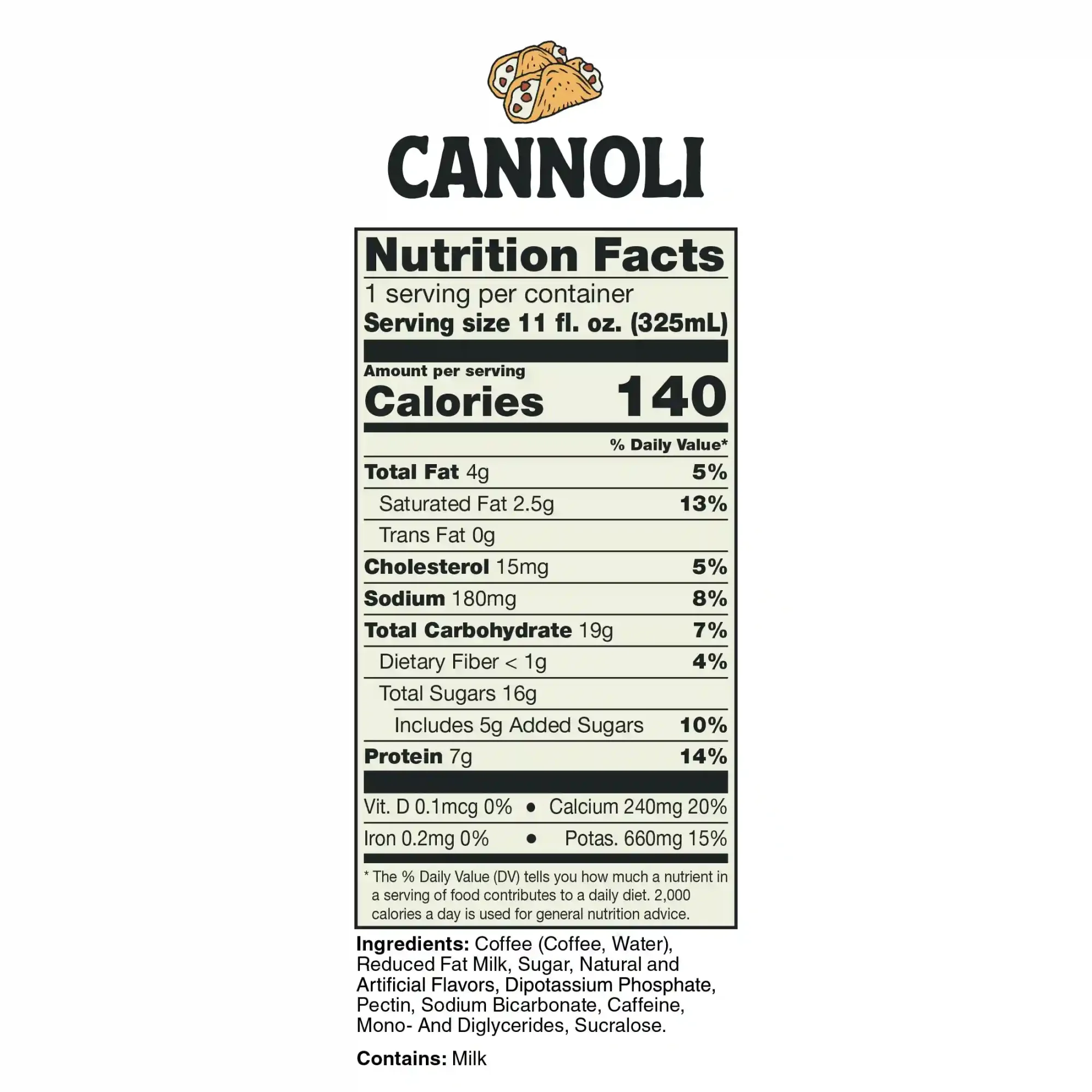 Alternative view of Cannoli Latte | 12-Pack