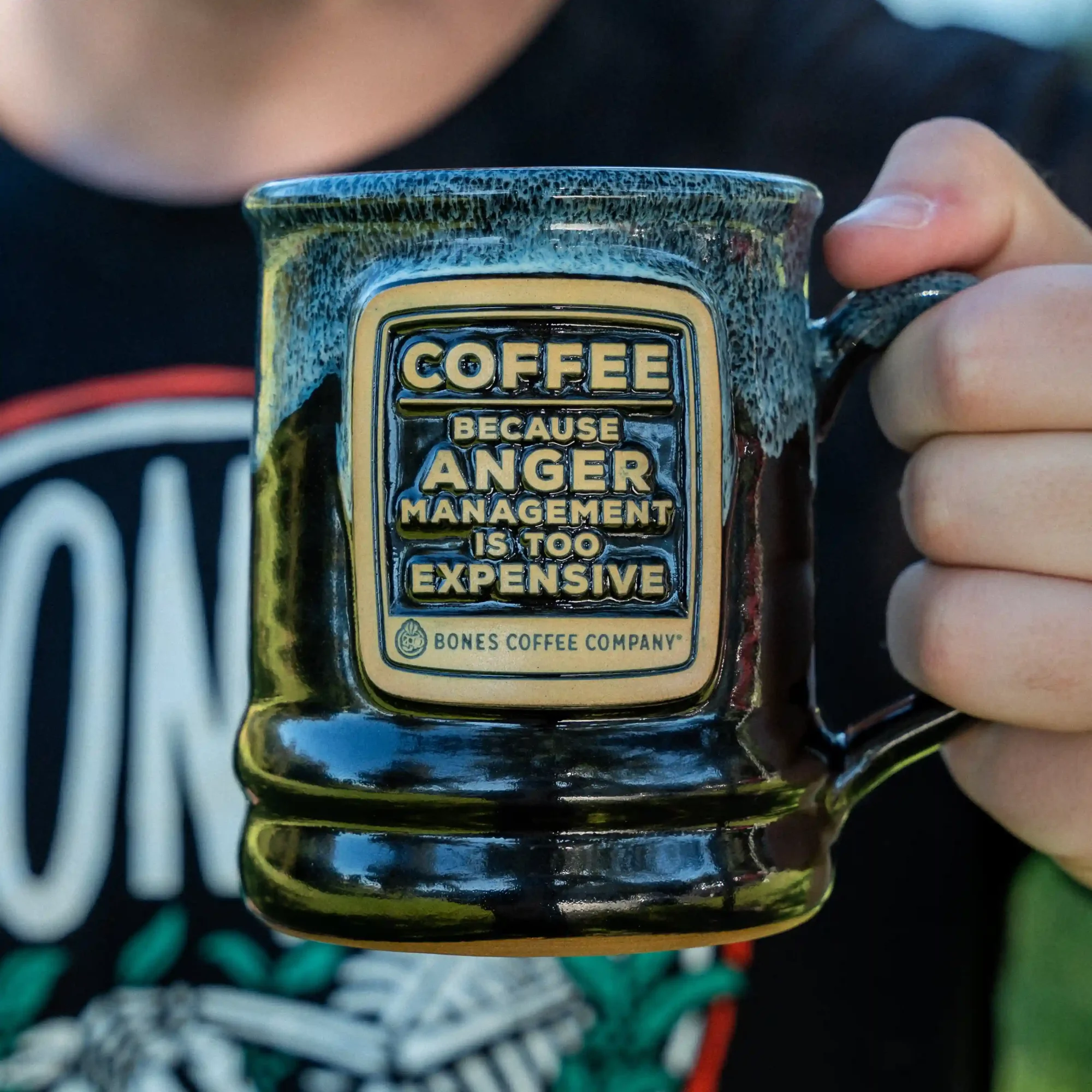 Alternative view of Anger Management Meme Handthrown Mug