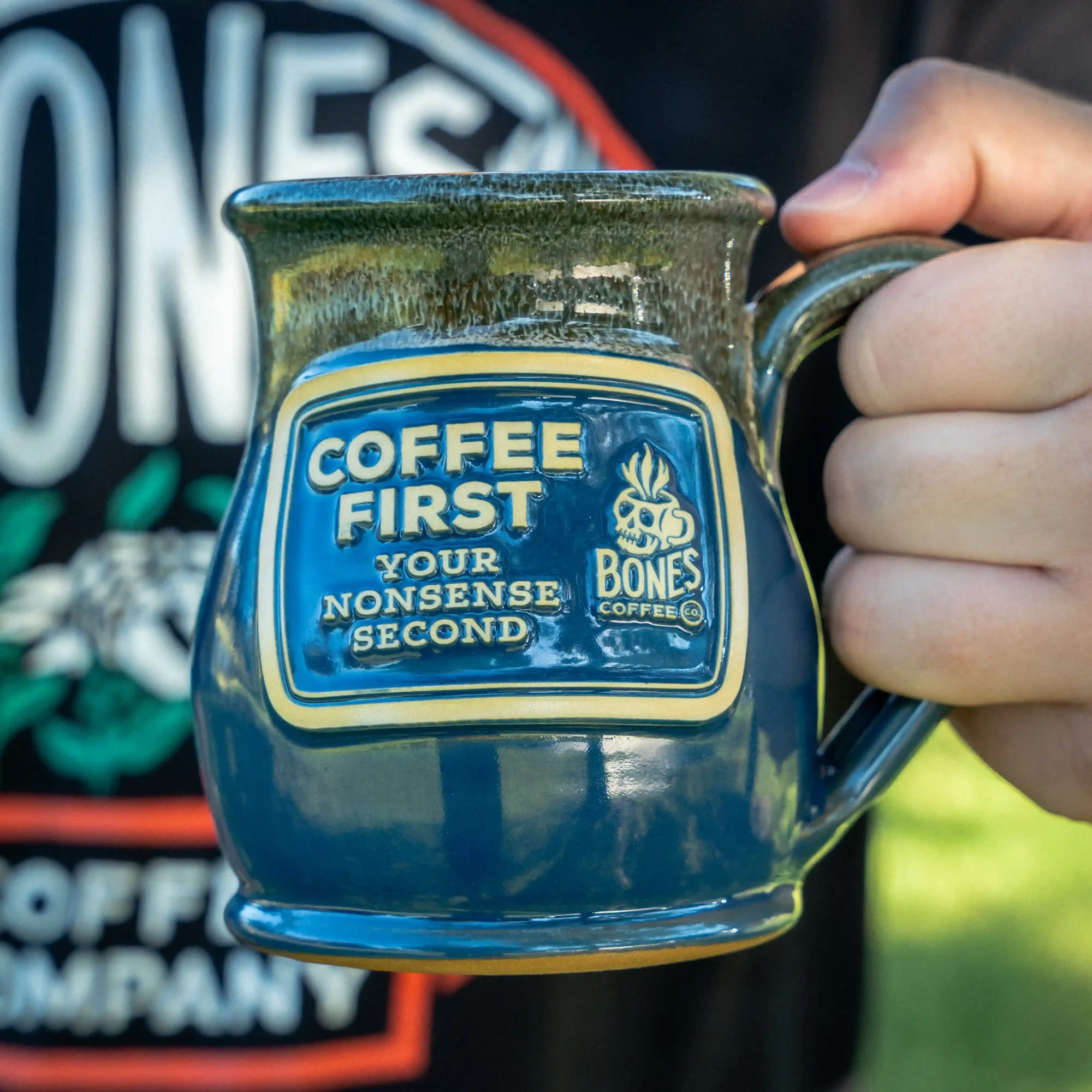 Alternative view of Coffee First Meme Handthrown Mug